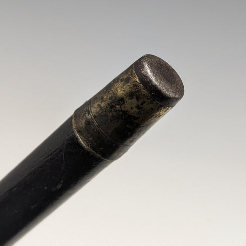 1923 British antique gentleman's cane black shaft pure silver decorative handle 93cm